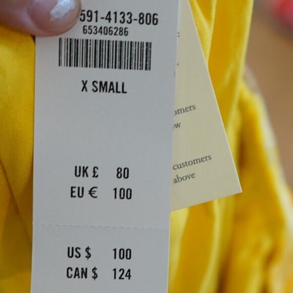NWT Abercrombie & Fitch Deep V Neck Floral Sleeveless Dress Yellow Womens Sz XS - Picture 3 of 4